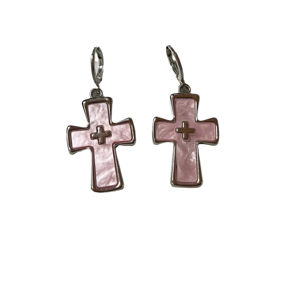 New Style Trends - Cross Crystal Silver Earrings - Outfit Ideas