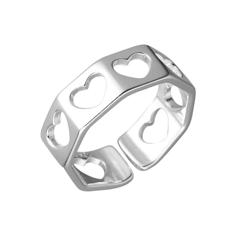 New Style Trends - Cutout Heart Grid Cute Ring - Outfit Ideas