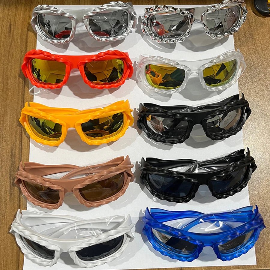 New Style Trends - Cyber Y2k Chains Futuristic Sunglasses - Outfit Ideas