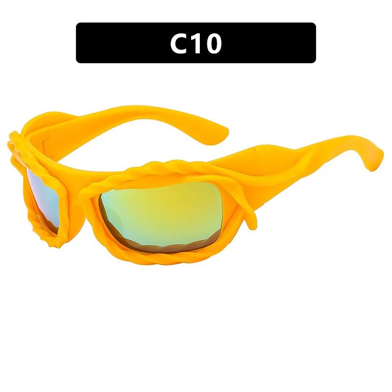 New Style Trends - Cyber Y2k Chains Futuristic Sunglasses - Outfit Ideas