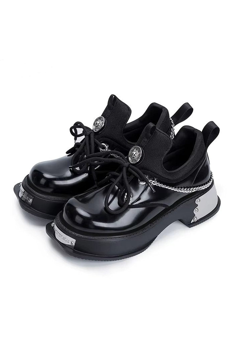 New Style Trends - Cyber Y2k Skull Metal Platform Shoes - Outfit Ideas