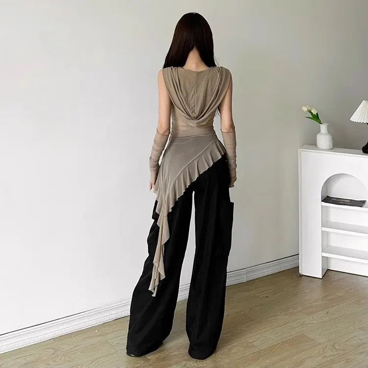New Style Trends - Dune Mirage Draped Y2k Top - Outfit Ideas