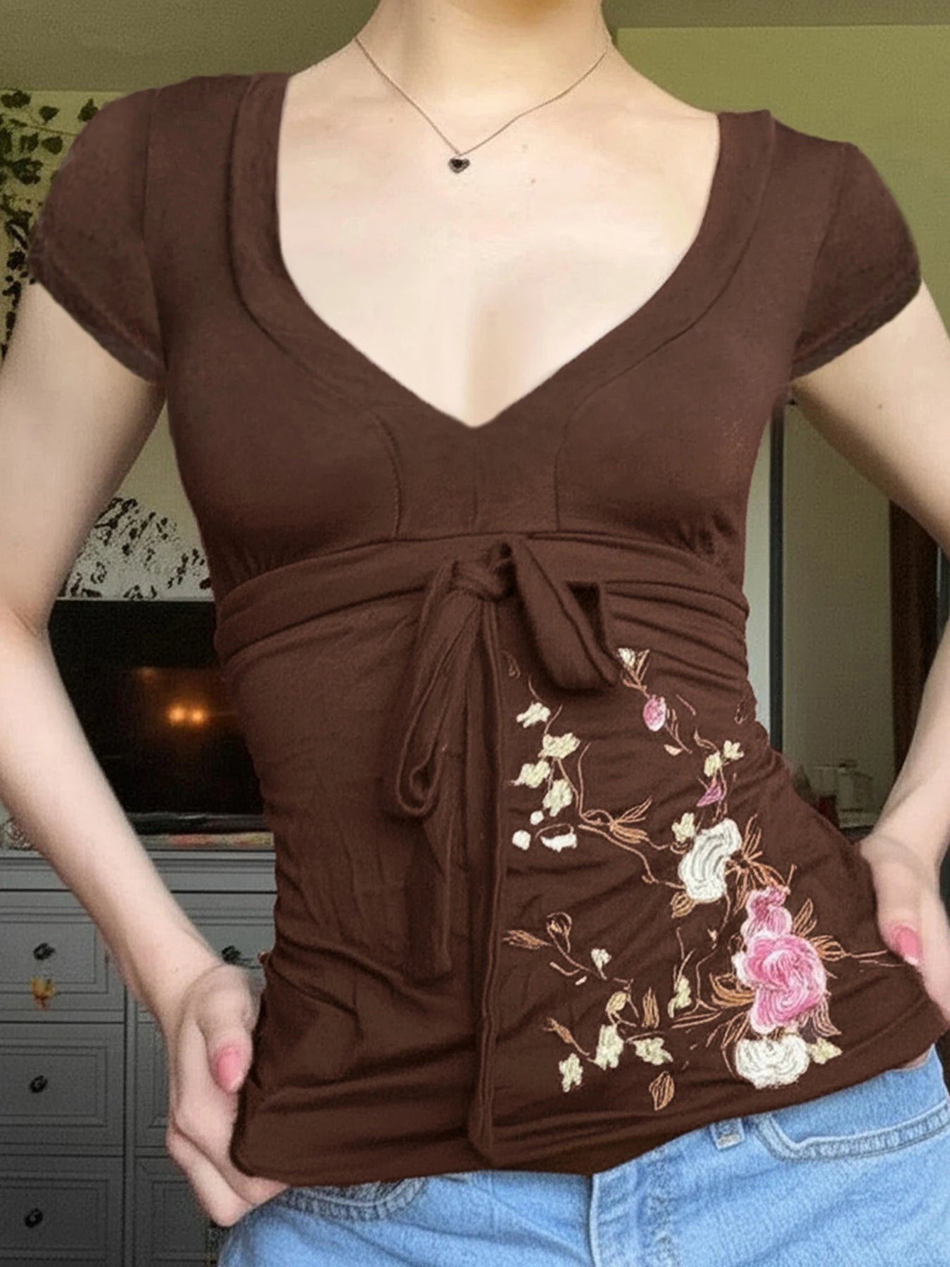 New Style Trends - Earth Bloom Y2K Top - Outfit Ideas