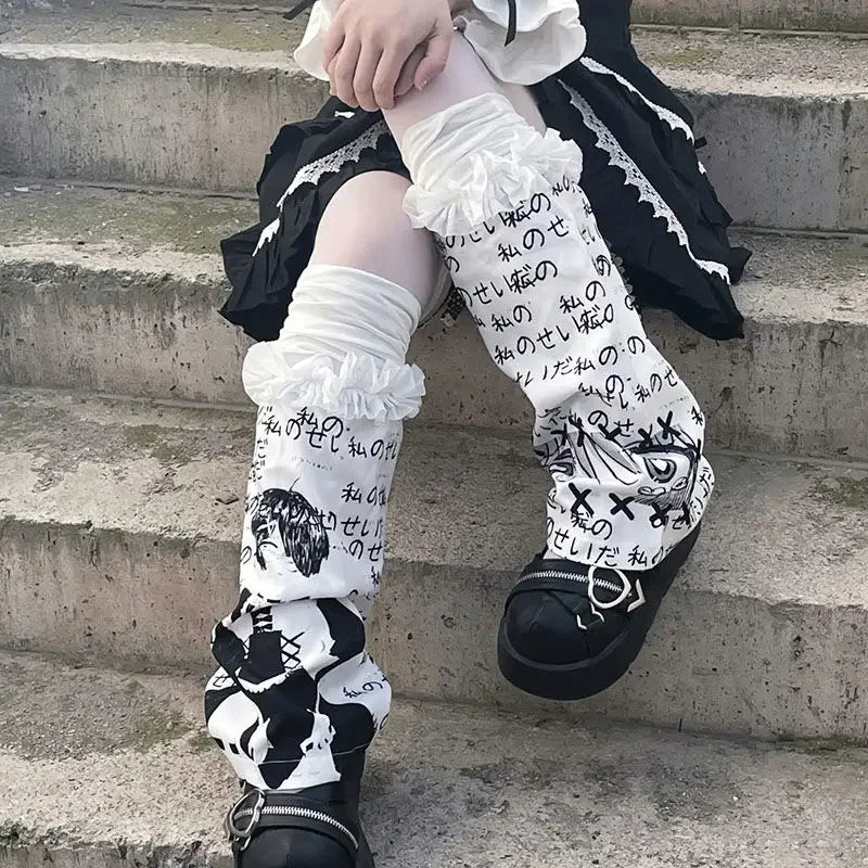 New Style Trends - Edgy Anime Ruffle Leg Warmers - Outfit Ideas