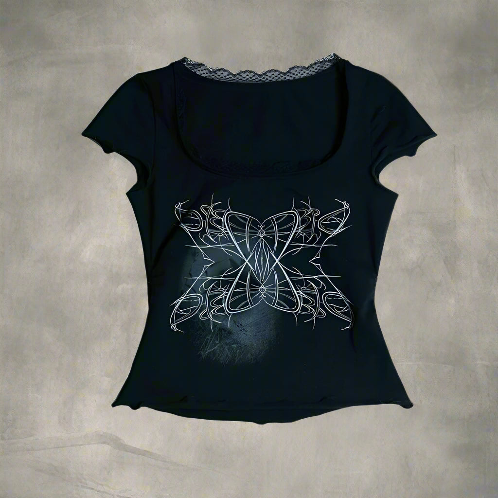 New Style Trends - Edgy Butterfly Lace-Up Top - Outfit Ideas