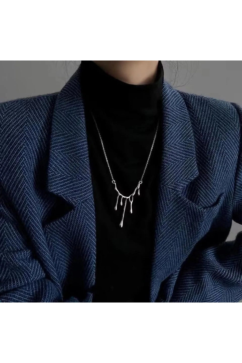 New Style Trends - Edgy Irregular Lava Drop Necklace - Outfit Ideas