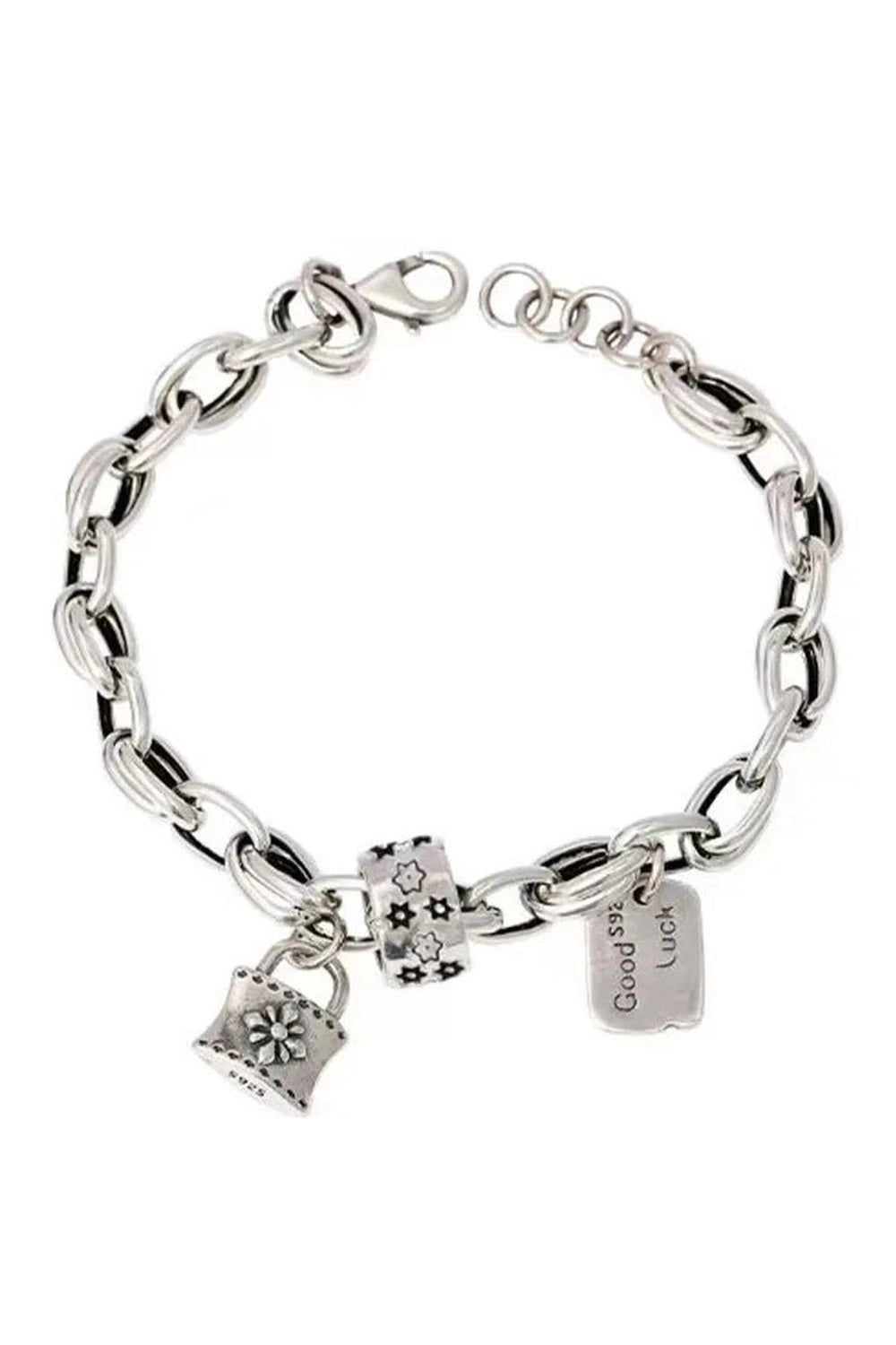 New Style Trends - Edgy Lucky Charm Silver Bracelet - Outfit Ideas