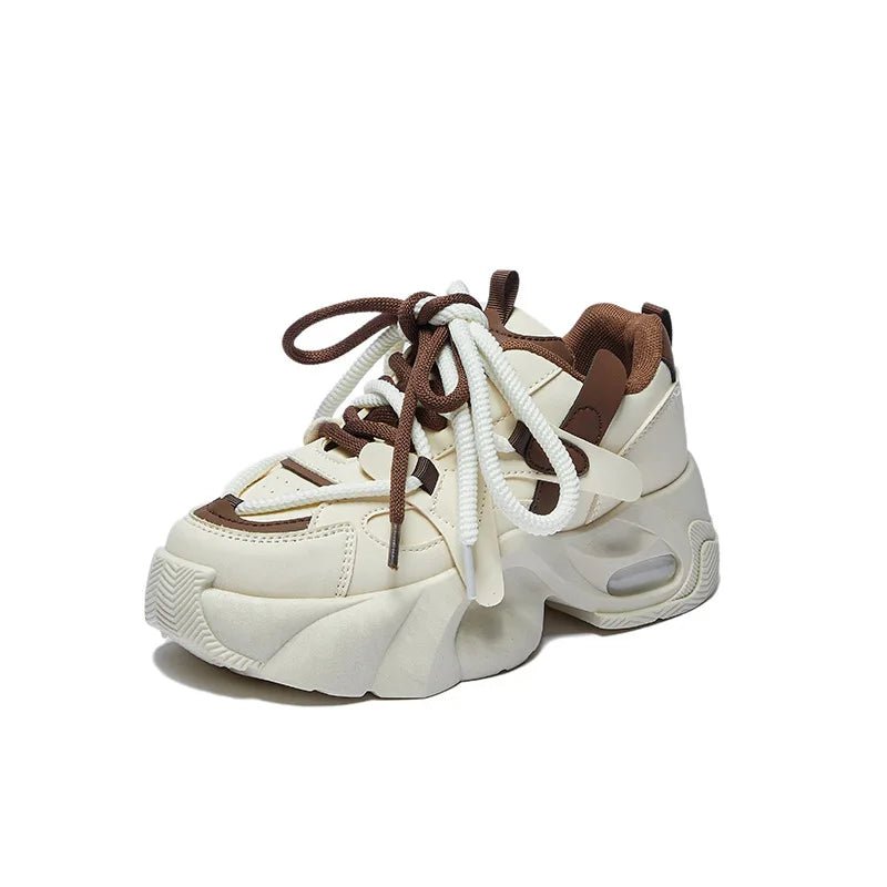 New Style Trends - Edgy Mocha Swirl Chunky Sneakers - Outfit Ideas