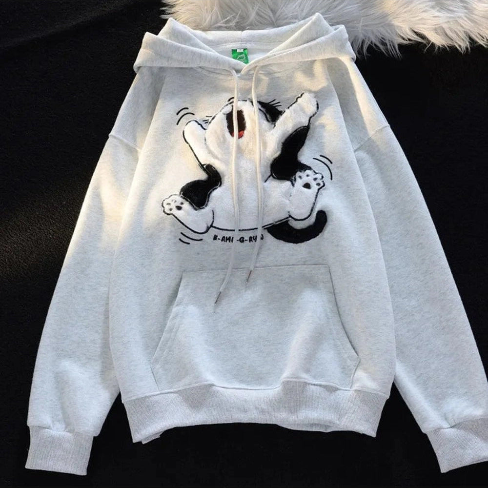 New Style Trends - Fall Cartoon Cat Fleece Hoodie - Outfit Ideas