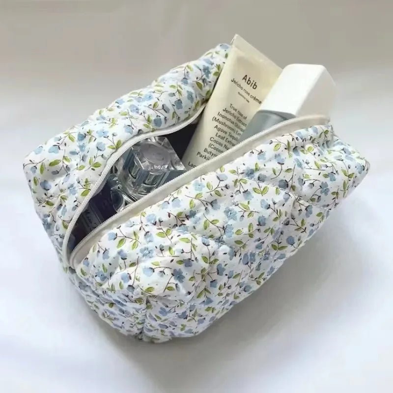 New Style Trends - Floral Bloom Quilted Coquette Makeup Bag - Outfit Ideas