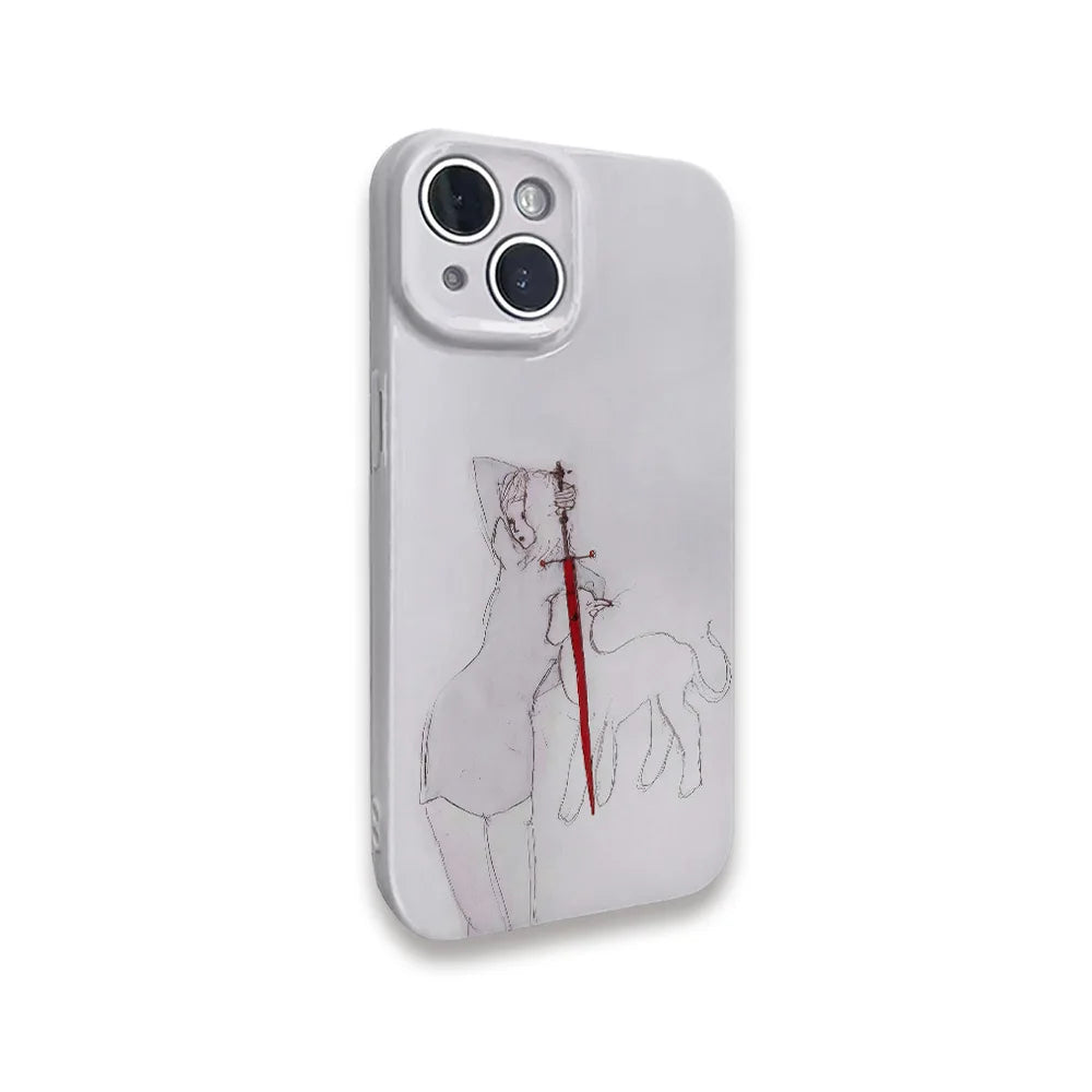 New Style Trends - Girl and Beast with Red Sword iPhone Case - Outfit Ideas