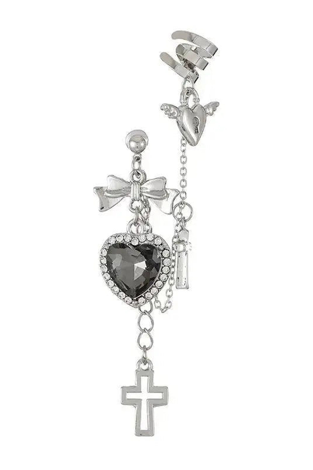 New Style Trends - Goth Heart Chain Drop Earrings - Outfit Ideas