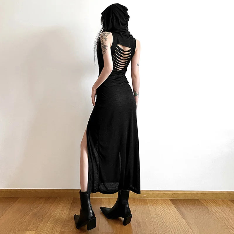 New Style Trends - Gothic Punk Hollowed Midi Dress - Outfit Ideas