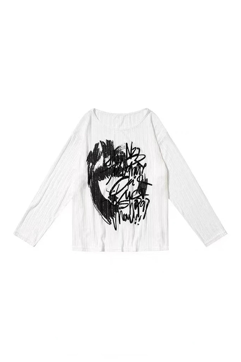 New Style Trends - Graffiti Street Style Alt Oversized Long Sleeve Top - Outfit Ideas
