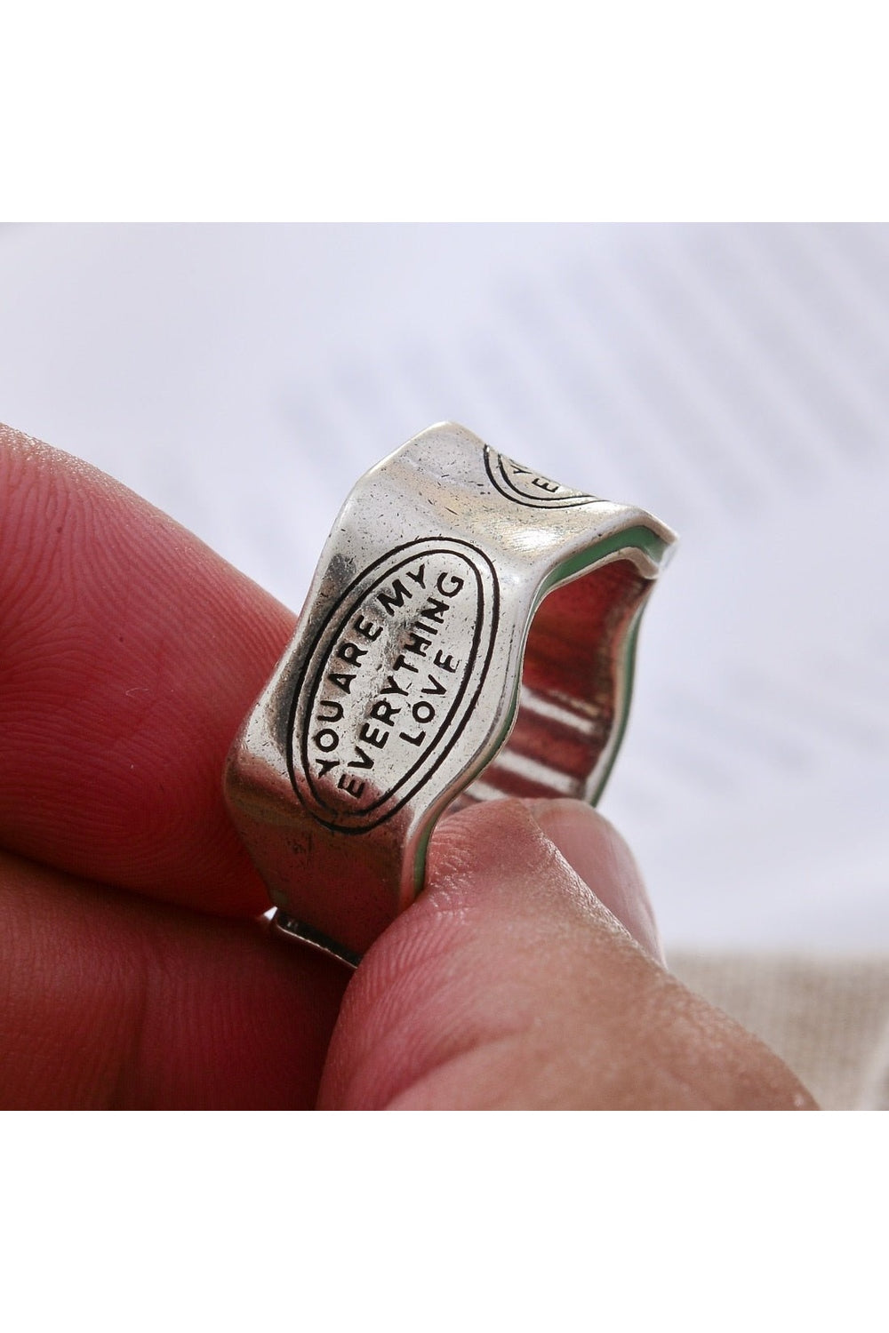New Style Trends - Green Stripe Letter Ring - Outfit Ideas