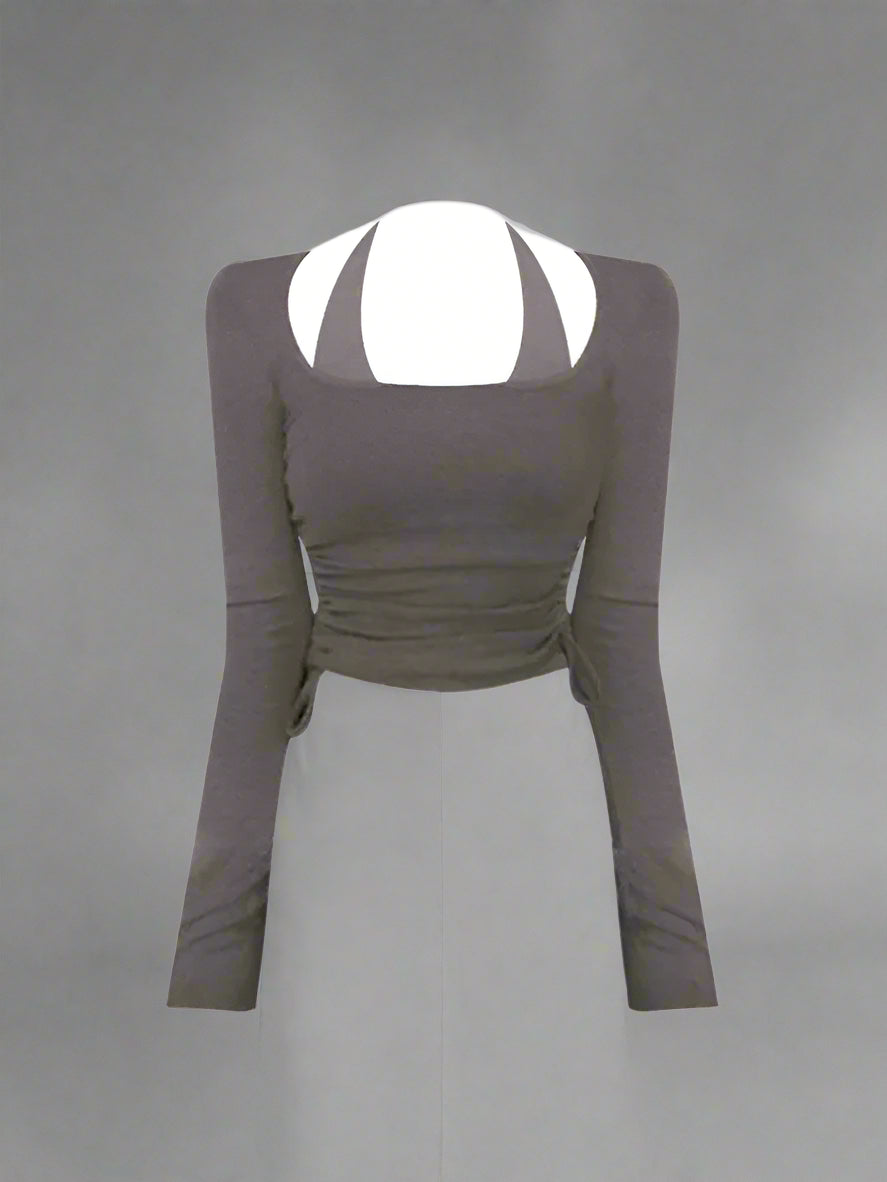 New Style Trends - Halter Neck Ruched Y2k Crop Top - Outfit Ideas