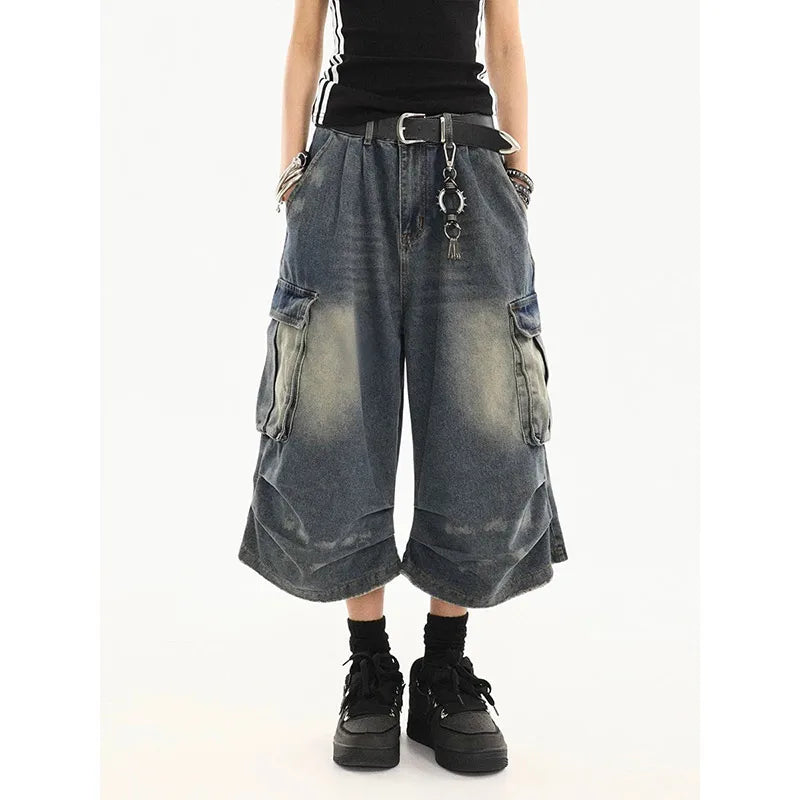 New Style Trends - Industrial Punk Utility Y2k Jeans Shorts - Outfit Ideas