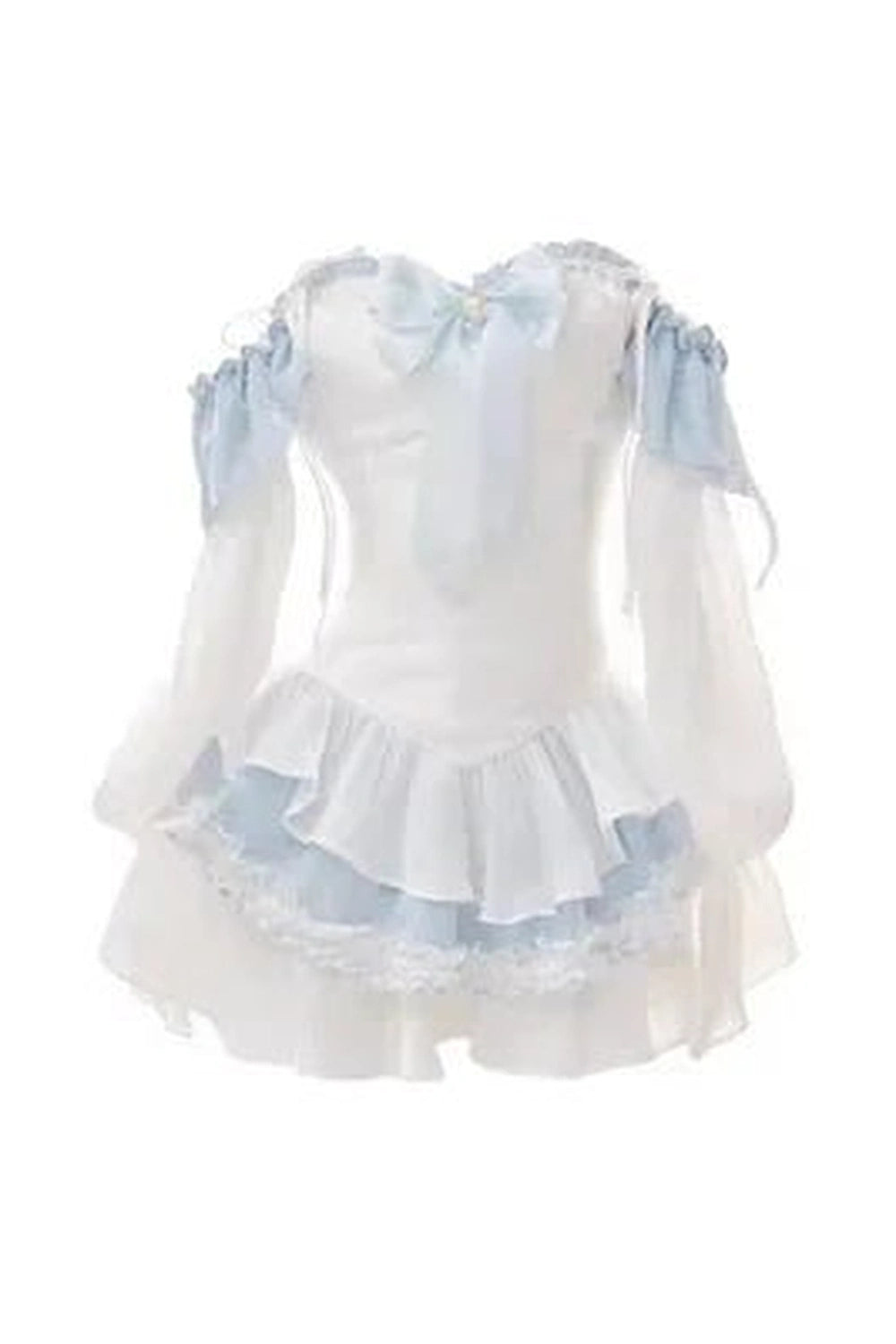 New Style Trends - Kawaii Blue Bow Mini Dress Set - Outfit Ideas
