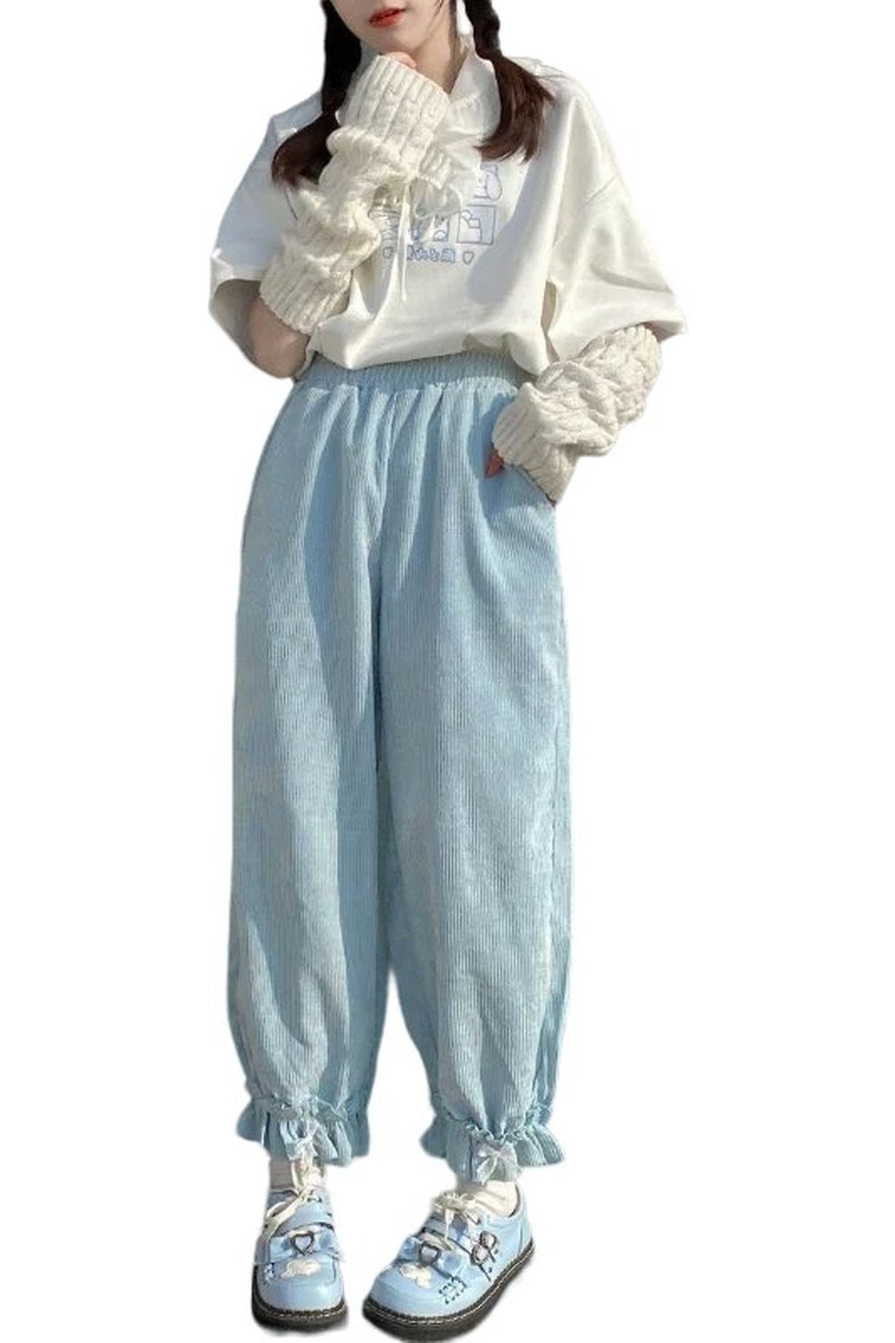 New Style Trends - Kawaii High Waist Corduroy Pants - Outfit Ideas