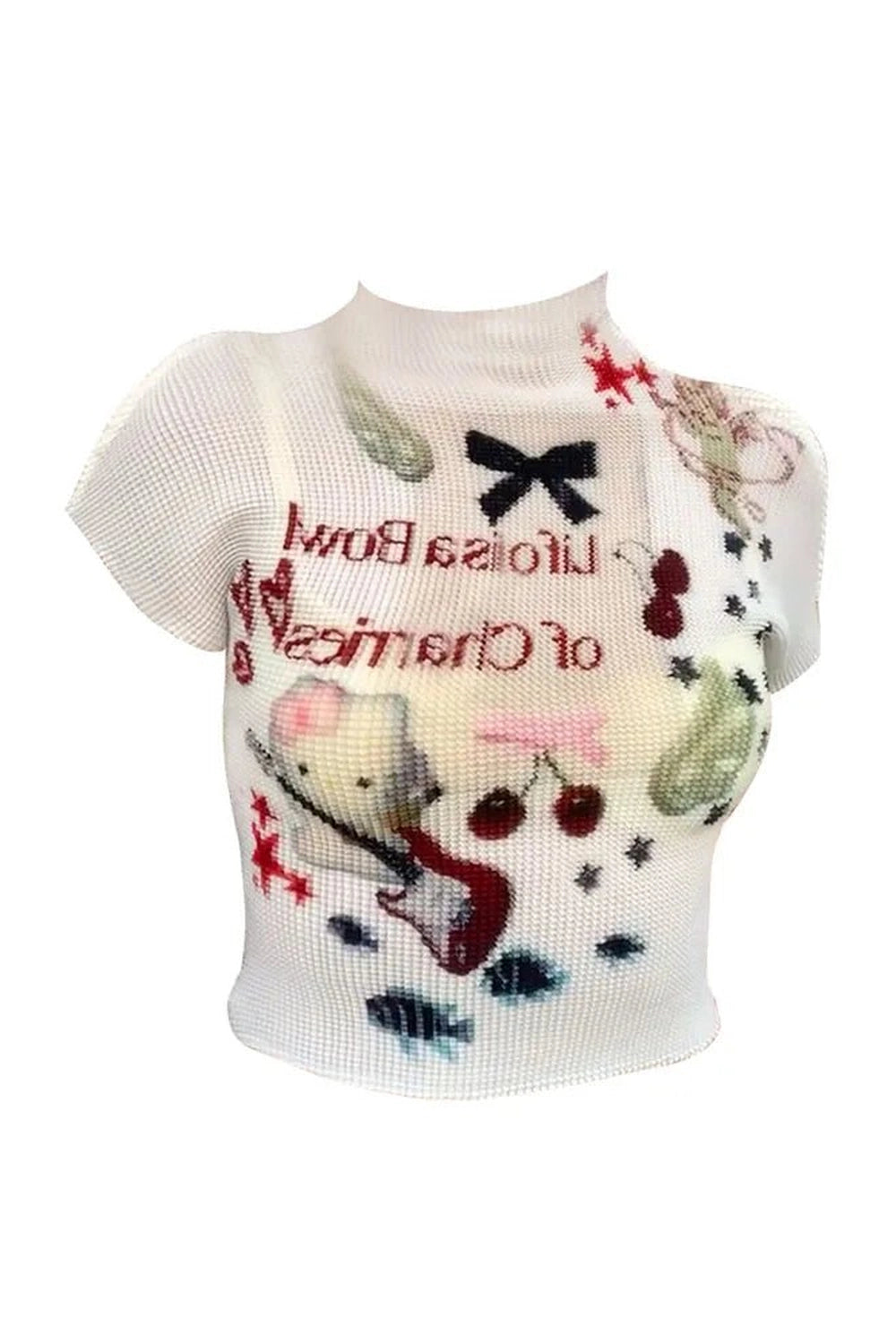 New Style Trends - Kidcore Charming Melody Mesh Knit Top - Outfit Ideas