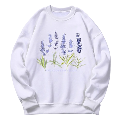 New Style Trends - Lavender Bloom Cozy Aesthetic Sweatshirt - Outfit Ideas