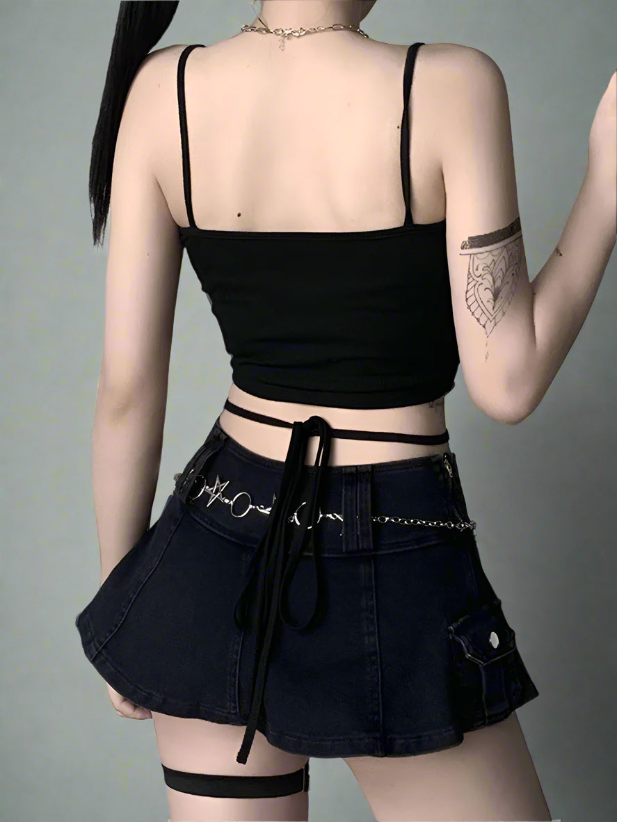 New Style Trends - Lunar Rose Strappy Alt Crop Top - Outfit Ideas