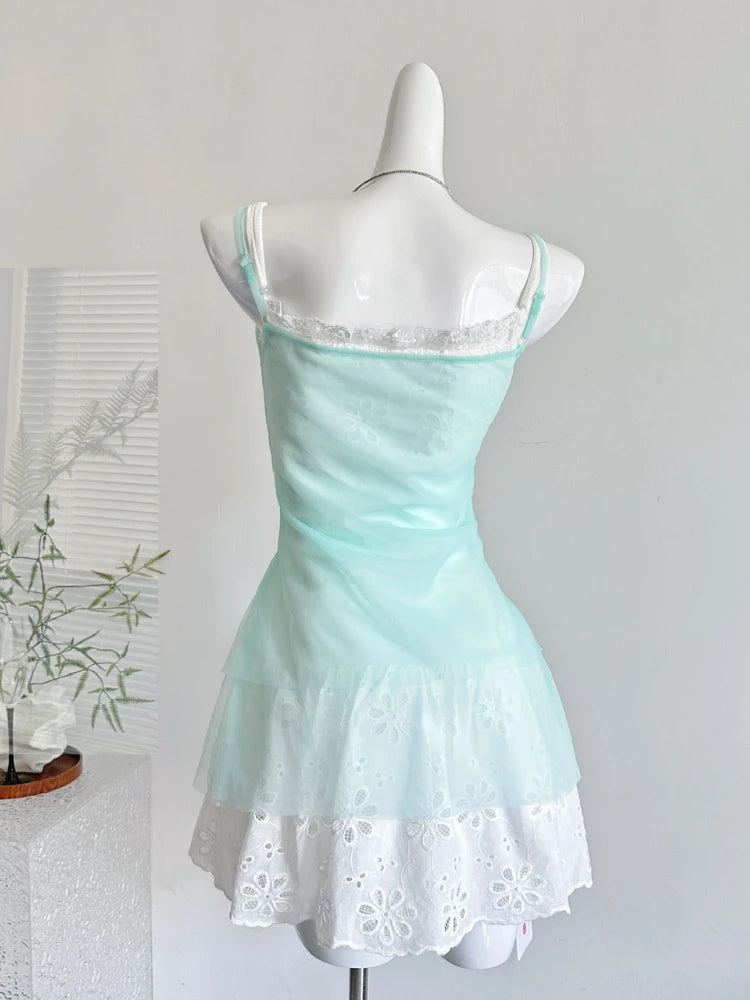 New Style Trends - Mermaidcore Seafoam Coquette Ruffle Angel Dress - Outfit Ideas