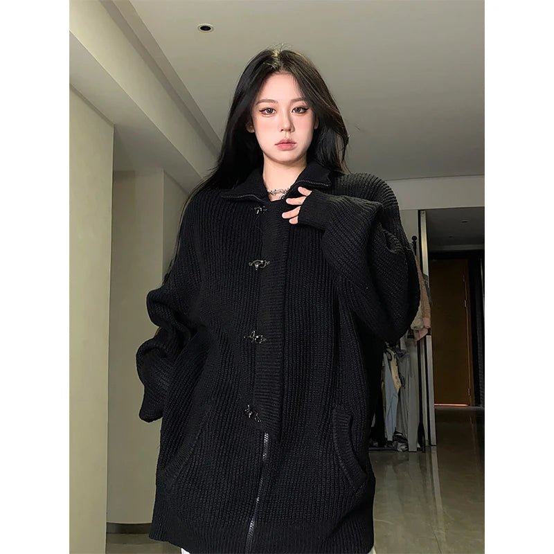 New Style Trends - Midnight Buckle Alt Oversized Cardigan - Outfit Ideas