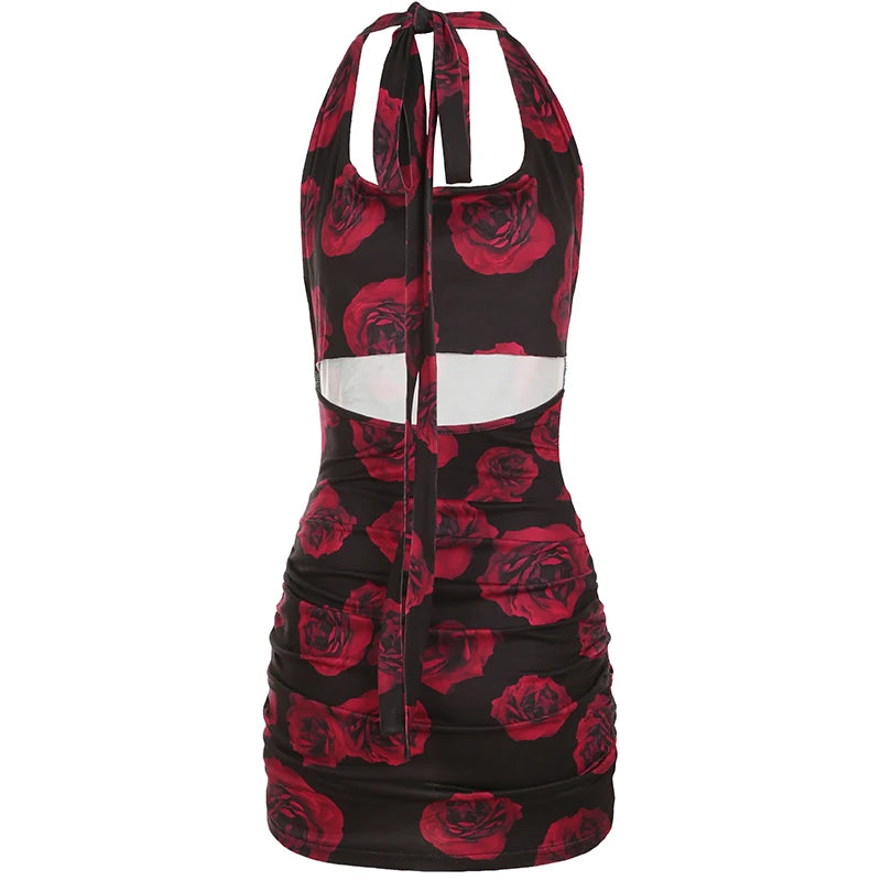 New Style Trends - Midnight Rose Open Back Coquette Dress - Outfit Ideas