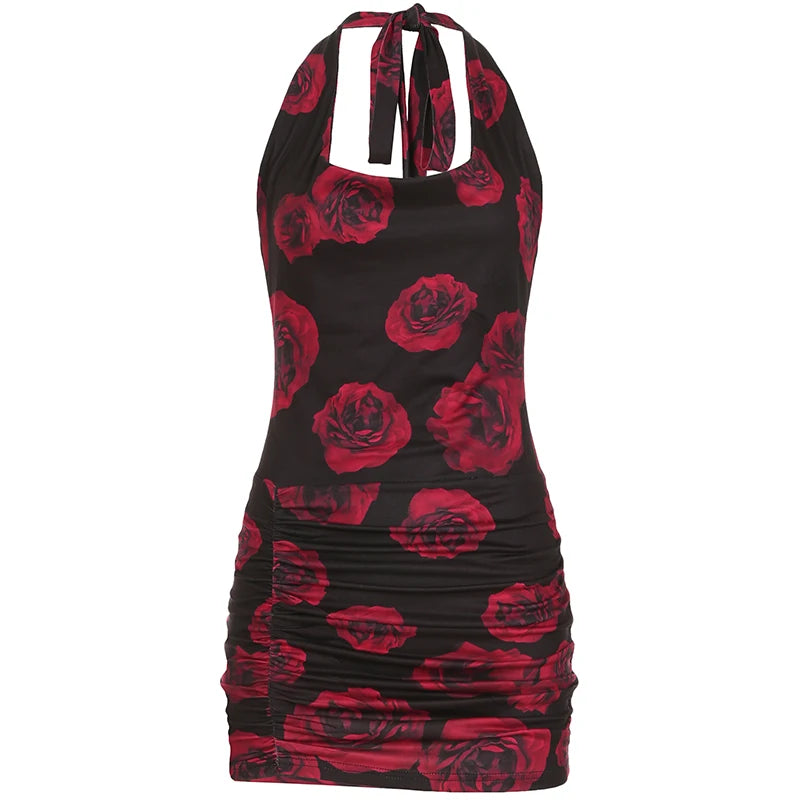 New Style Trends - Midnight Rose Open Back Coquette Dress - Outfit Ideas
