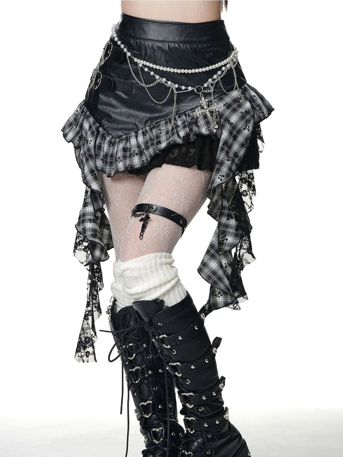 New Style Trends - Midnight Tartan Ruched Alt Skirt - Outfit Ideas