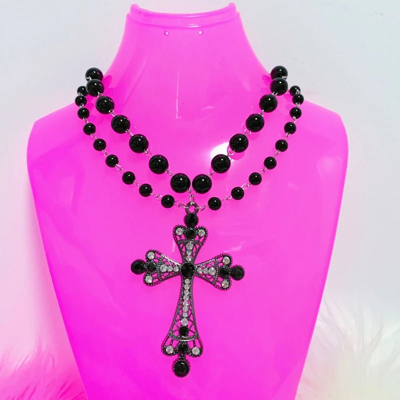 New Style Trends - Midnight Thorn Gothic Cross Necklace - Outfit Ideas
