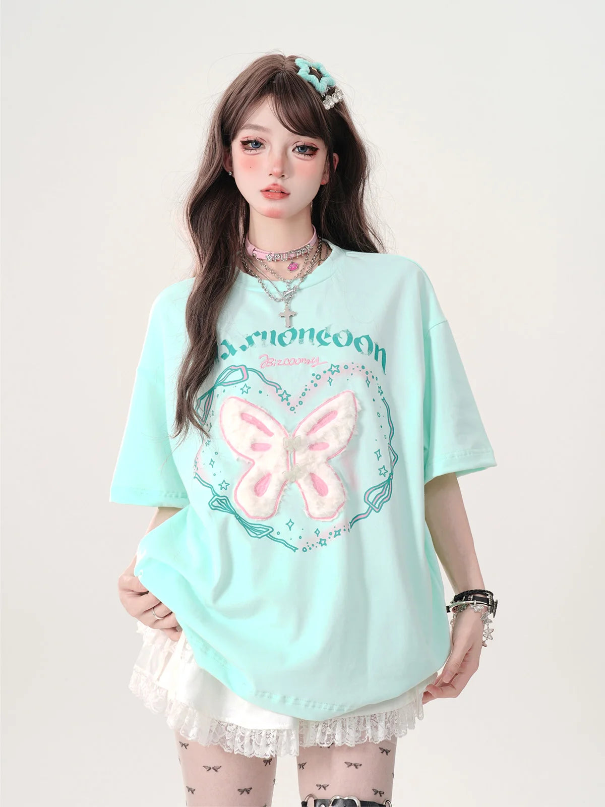 New Style Trends - Mint Angel Butterfly Edgy T-Shirt - Outfit Ideas
