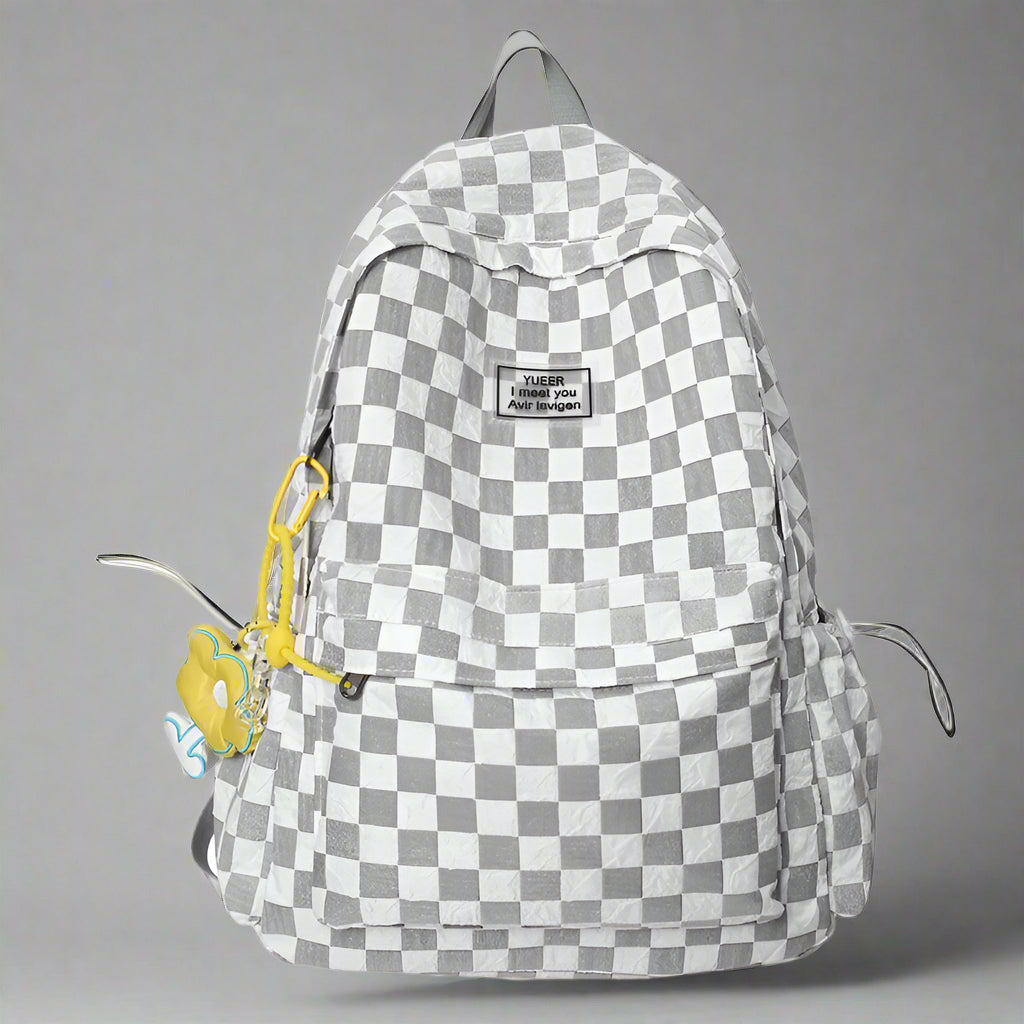 New Style Trends - Mint Checkered Edgy Street Backpack - Outfit Ideas