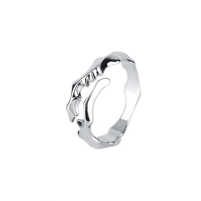 New Style Trends - Molten Edge Silver Edgy Ring - Outfit Ideas