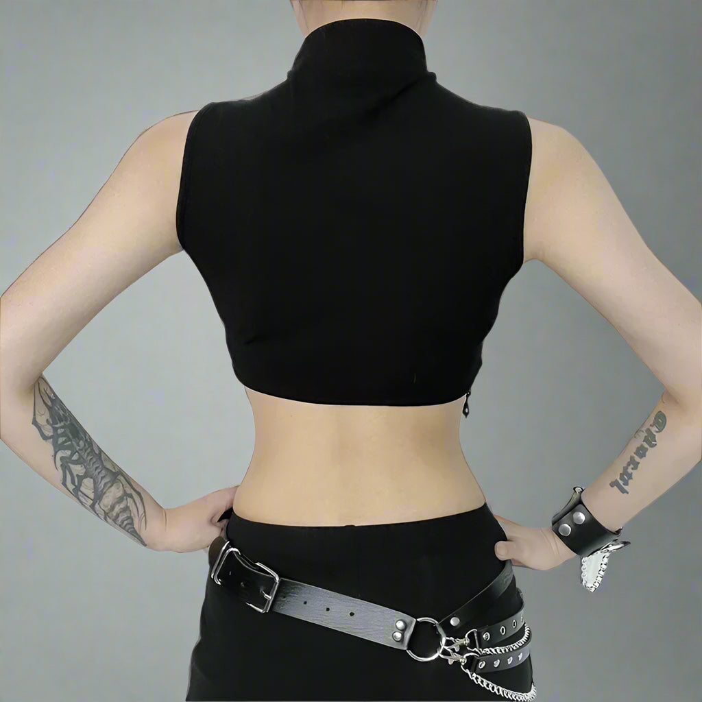 New Style Trends - Moonshade Beaded Turtleneck Alt Crop Top - Outfit Ideas