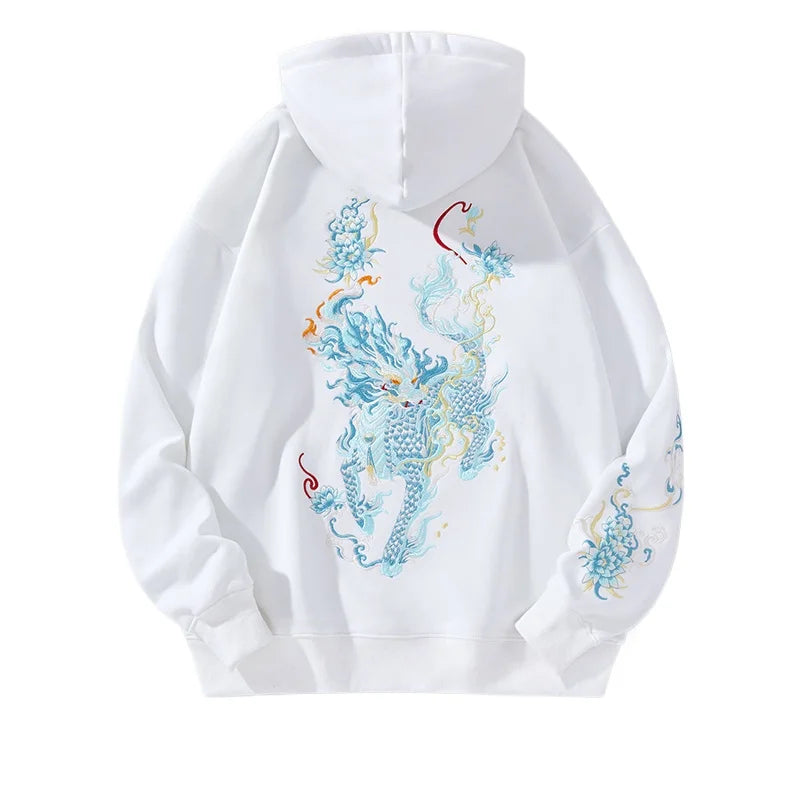 New Style Trends - Mythic Beast Embroidered Edgy Hoodie - Outfit Ideas