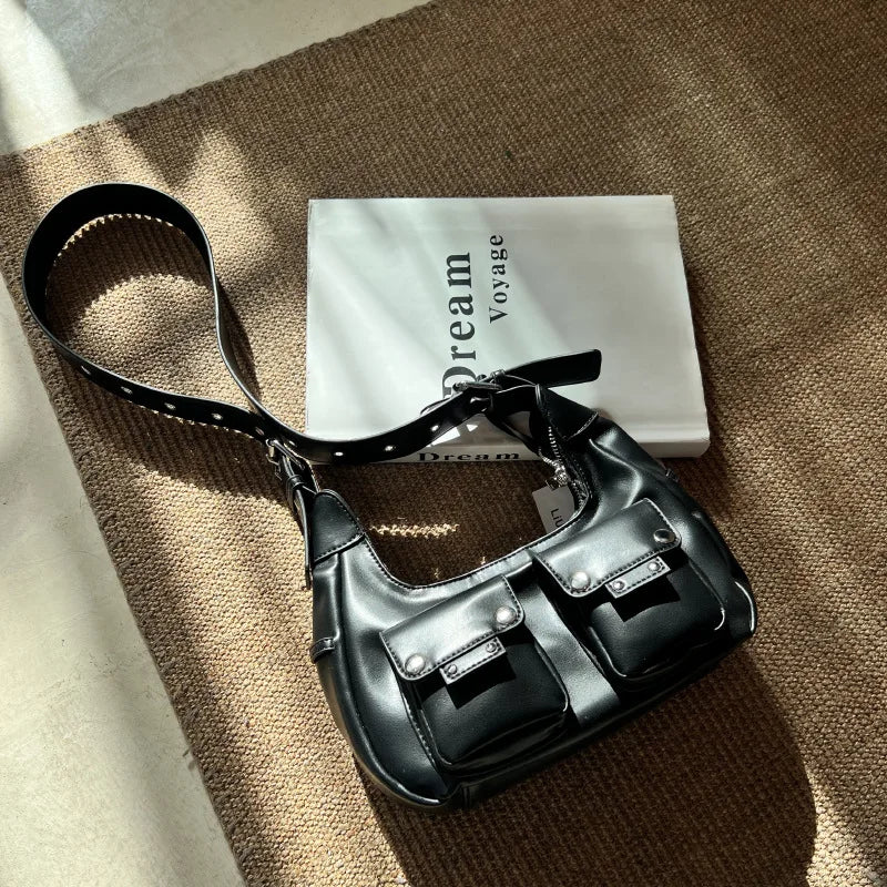 New Style Trends - Noir Utility Y2k Pocket Bag - Outfit Ideas