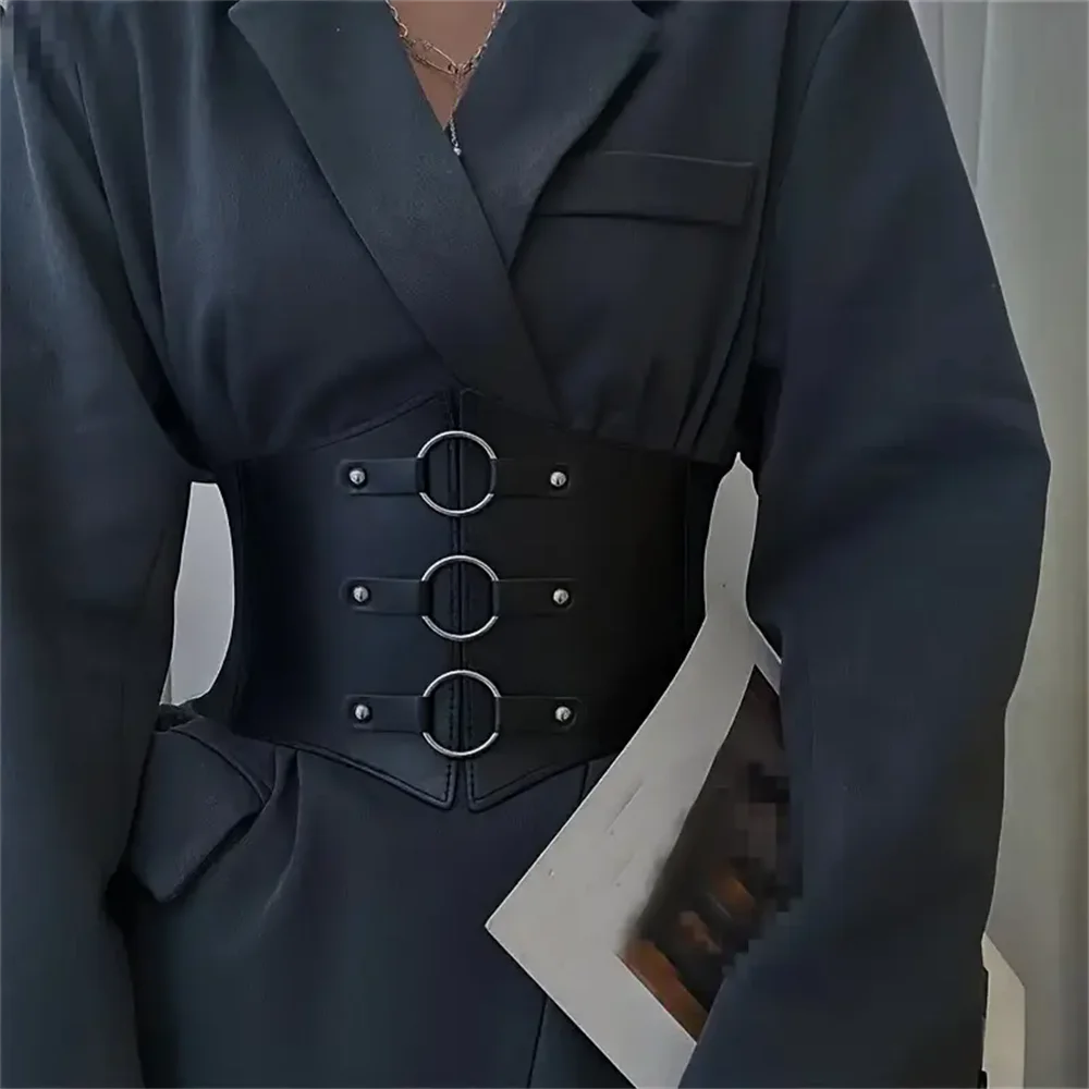 New Style Trends - Obsidian Ring Buckle Corset Goth Belt - Outfit Ideas