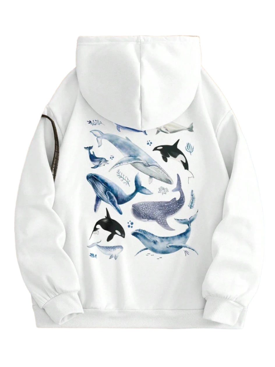 New Style Trends - Ocean Friends Whale Aesthetic Hoodie - Outfit Ideas