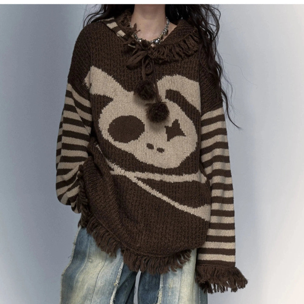New Style Trends - Panda Alt Punk Fringed Sweater - Outfit Ideas