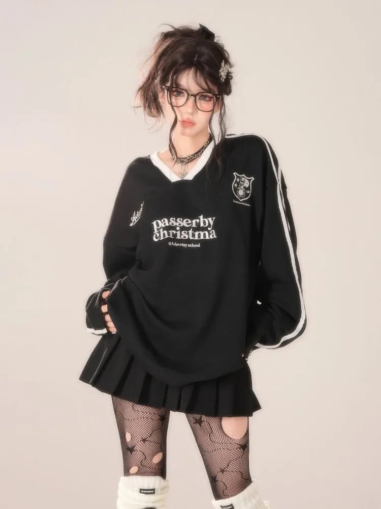 New Style Trends - Passerby Varsity Alt Oversized Sweatshirt - Outfit Ideas