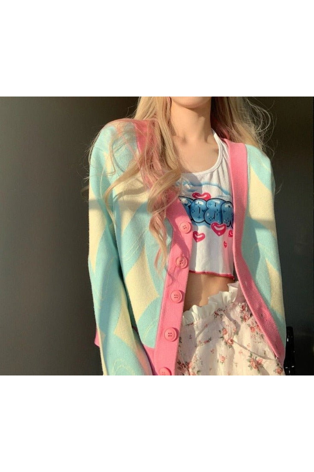 New Style Trends - Pastel Cute Loose V-neck Student Cardigan - Outfit Ideas