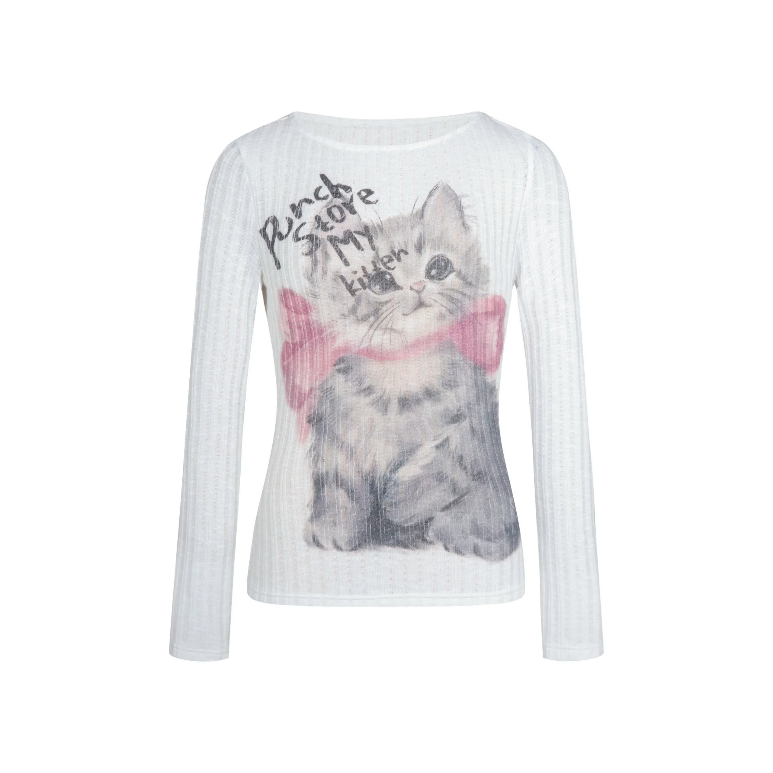 New Style Trends - Pastel Meow Long Sleeve Top - Outfit Ideas