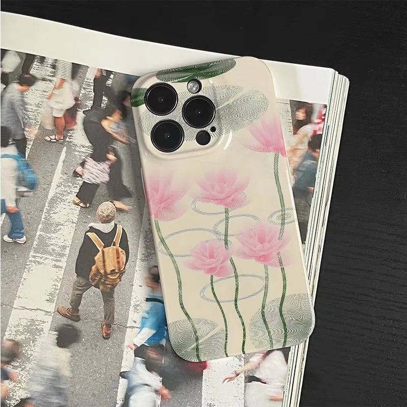 New Style Trends - Pink Lotus Pond iPhone Case - Outfit Ideas
