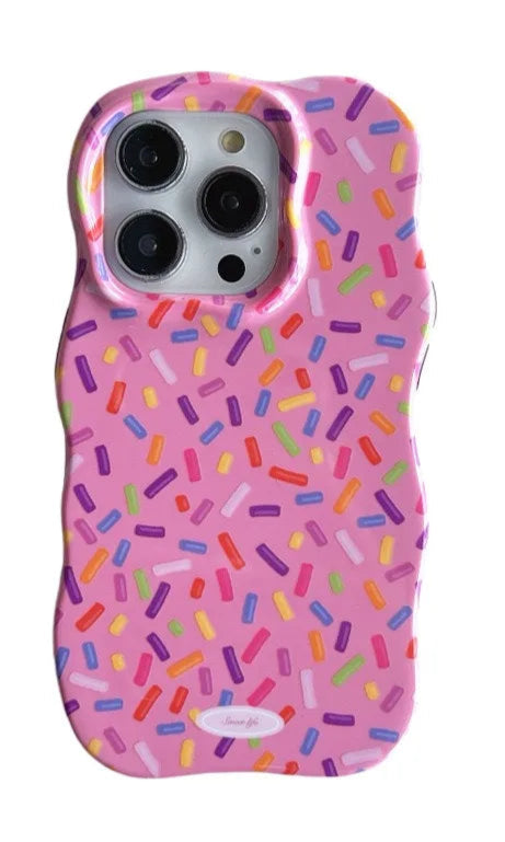 New Style Trends - Pink Sprinkle Wavy Aesthetic iPhone Case - Outfit Ideas