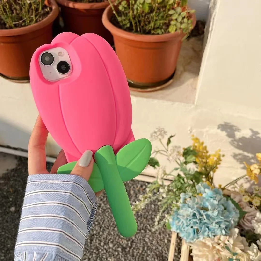 New Style Trends - Pink Tulip 3D Flower Cute iPhone Case - Outfit Ideas