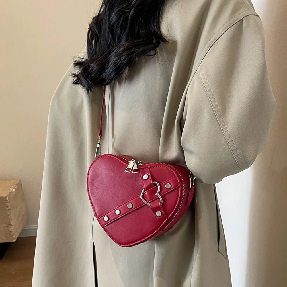 New Style Trends - Punk Love Studded Y2k Shoulder Bag - Outfit Ideas
