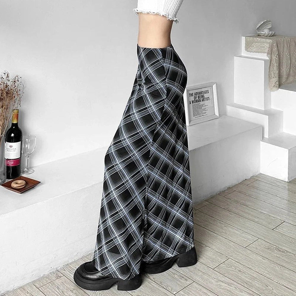 New Style Trends - Retro Black and Blue Plaid Maxi Skirt - Outfit Ideas