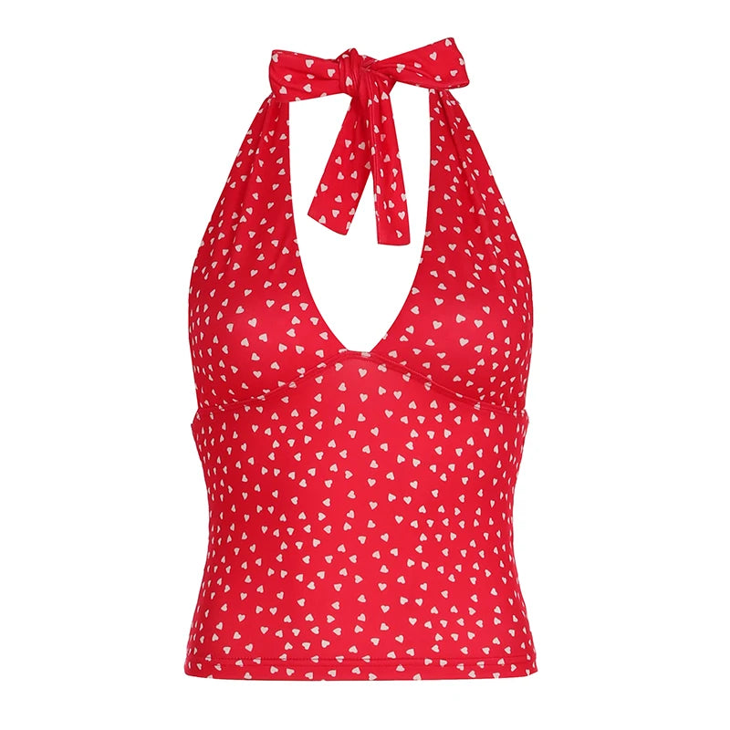 New Style Trends - Retro Cherry Picnic Halter Top - Outfit Ideas